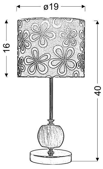 Lampka stołowa chrom/zielona Cort 41-34724 na komodzie