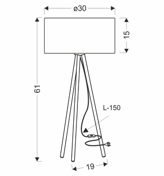ANAKA lampa stołowa czarny 1x40W E27 abażur beżowo-brązowy