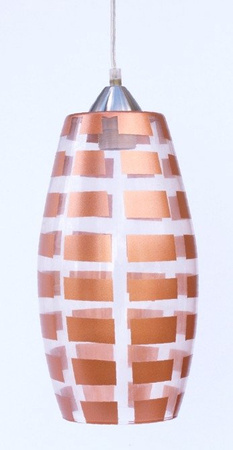 Lampa wisząca Ogiva pojedyncza miedziana do salonu z kloszem E27