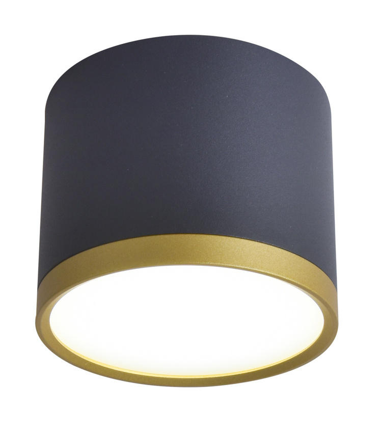 Lampa sufitowa tuba złota czarna LED zintegrowany 9W 4000K