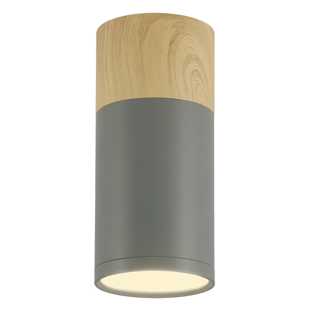 Lampa sufitowa tuba szara drewniana okrągła GU10 Candellux 2284279