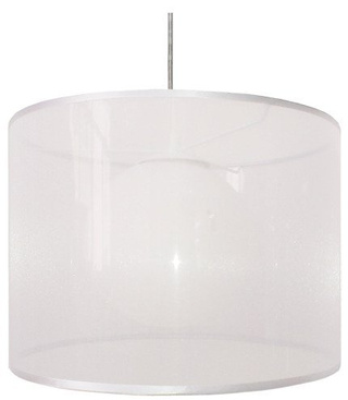 Lampa wisząca z abażurem Chicago biała pojedyncza do salonu