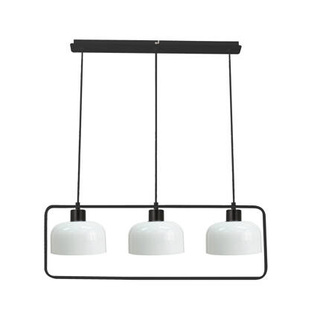 Lampa wisząca Zodiac potrójna nad stół metalowa czarna z białymi kloszami E27