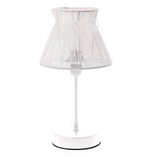 Lampka nocna Sigalea z białym abażurem organza do sypialni salonu E14