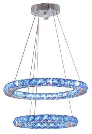 Lampa wisząca Lords okrągła podwójna LED RGB z pilotem do salonu