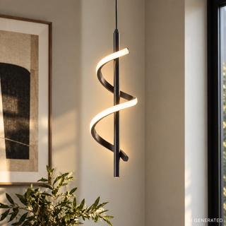 Lampa wisząca Sprait metalowa pojedyncza czarna do salonu LED