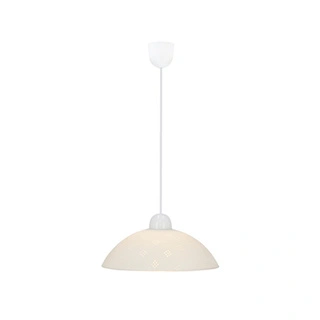 Lampa wisząca Fanusa szklana biała klosz 30 cm do kuchni E27