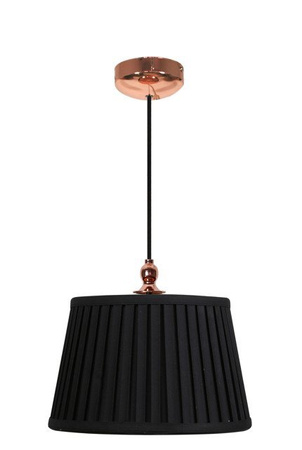 Lampa wisząca z abażurem Amore czarno-miedziana do salonu E27