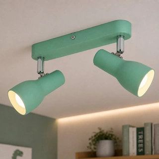 Lampa sufitowa Picardo regulowana metalowa 2-punktowa miętowa E14