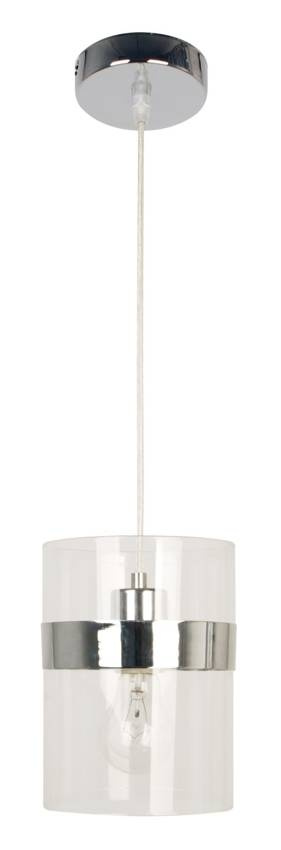 Lampa wisząca Brando szklana pojedyncza chrom do salonu 1xE27