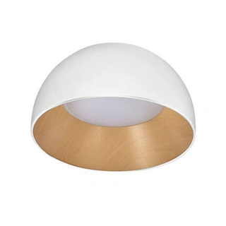Plafon LED Liguria okrągły 35 cm 4000K biało‑drewniany