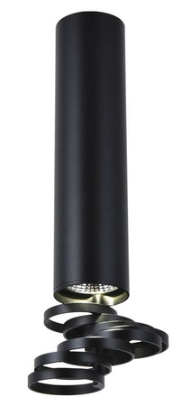 Lampa sufitowa tuba czarna regulowana metalowa GU10 natynkowa