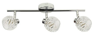 Lampa sufitowa Fox listwa ze szklanymi kloszami 3-punktowa do salonu