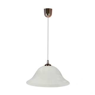 Lampa wisząca Vera szklany klosz alabastrowy pojedyncza do jadalni E27