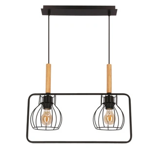 Lampa wisząca Franita podwójna czarna metalowa do salonu nad stół E27