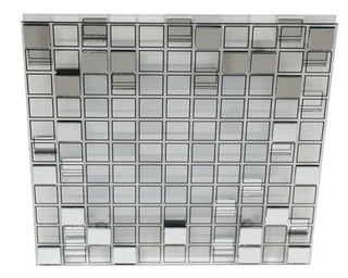 Plafon LED Mosaic kwadratowy lustrzany 31x31 cm 3000K IP20 szaro-biały