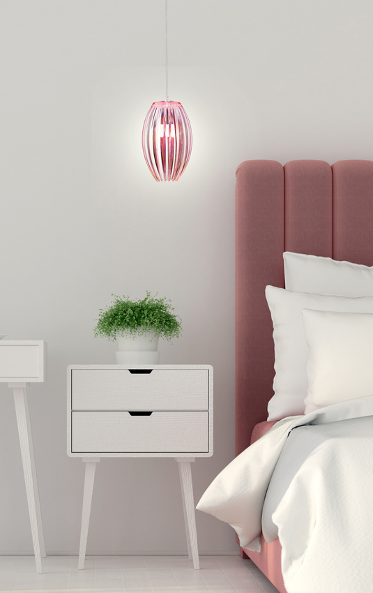 Lampa sufitowa Abuko 100 cm 31-55548 E27 różowa salon