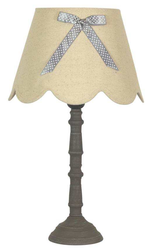 Lampka nocna Vibu klasyczna z abażurem lnianym beżowa E27