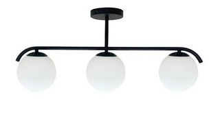 Lampa sufitowa Amadeo listwa ze szklanymi kloszami 3-punktowa