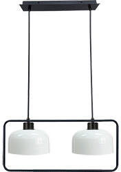 Lampa wisząca Zodiac podwójna do jadalni metalowa z białymi kloszami E27