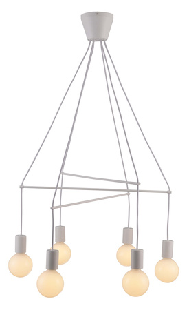 Lampa wisząca Alto biała 6xE27 dwuobwodowa do salonu i jadalni
