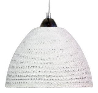 Lampa wisząca Braid biała sznurkowa do salonu pojedyncza E27