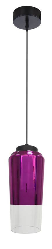 Lampa wisząca Tube szklana tuba fioletowa pojedyncza do salonu E27