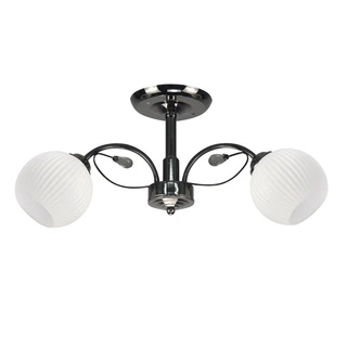 Lampa wisząca Neros podwójna metalowo-szklana z kloszem czarna E27