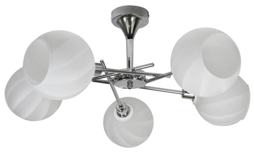 Lampa sufitowa Raul okrągła ze szklanymi kloszami 5-punktowa do salonu