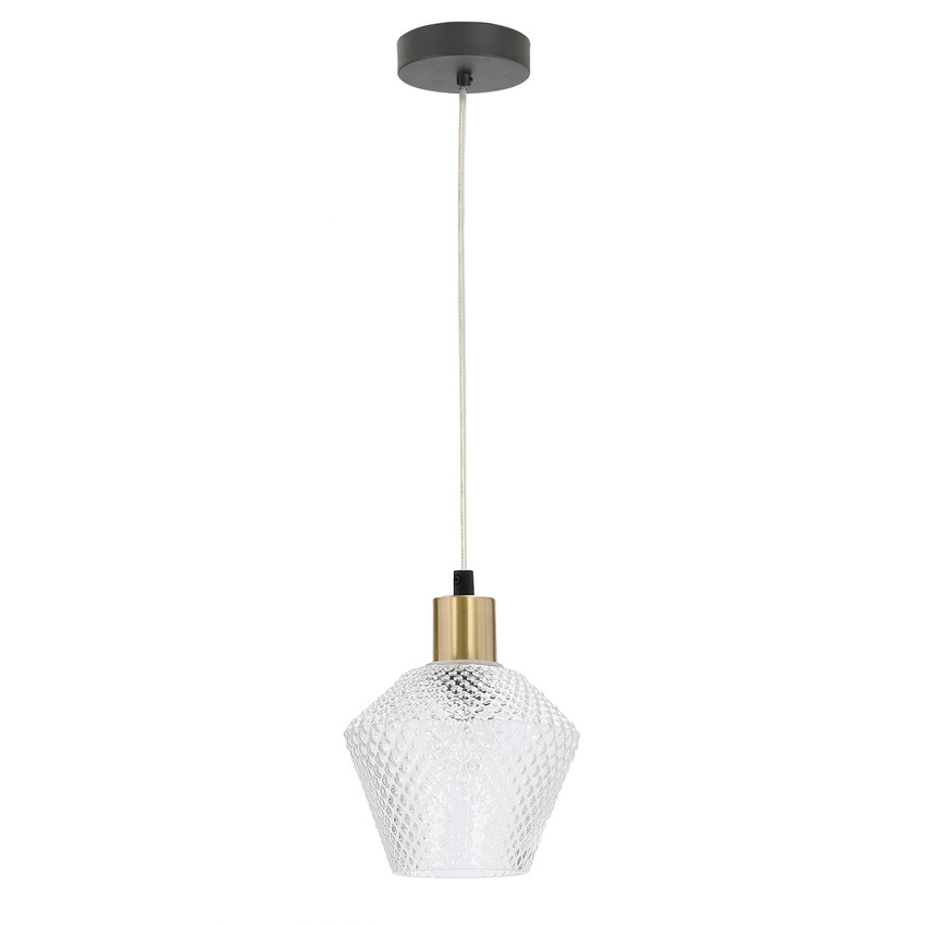 Lampa wisząca Greniko szklany klosz bezbarwny pojedyncza do kuchni E14