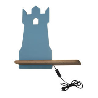 Kinkiet Tower IQ Kids do pokoju dziecięcego z półką LED zintegrowany niebieski