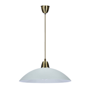 Vanda lampa wisząca patynowy 1x60W E27 klosz biały