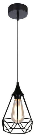 Lampa wisząca Graf czarna druciana metalowa pojedyncza do salonu E27