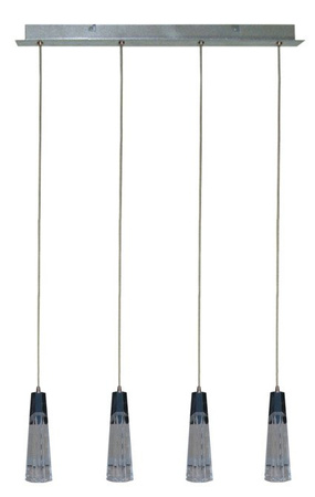 Lampa wisząca Erica szklana potrójna tuba chrom do jadalni 4xG4 Candellux