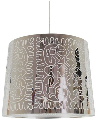 Lampa wisząca z abażurem Andromeda klasyczna srebrna pojedyncza