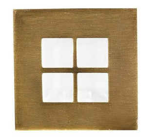 Oprawa stropowa kwadratowa mosiądz szkło G4 do wnętrz elegancka dekoracyjna