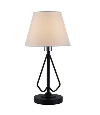 Lampka nocna Morley Ledea czarno-biała metalowa z abażurem
