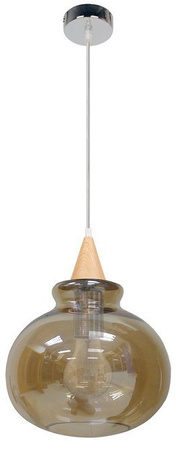 Lampa wisząca Enriks kula szklana dymiony klosz do jadalni 1xE27 regulowana