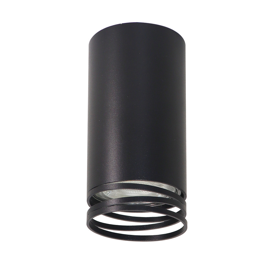 Lampa sufitowa tuba czarna metalowa GU10 pojedyncza