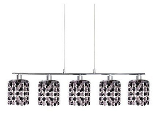 Lampa wisząca Royal z kryształkami chromowana 5-punktowa nad stół do salonu