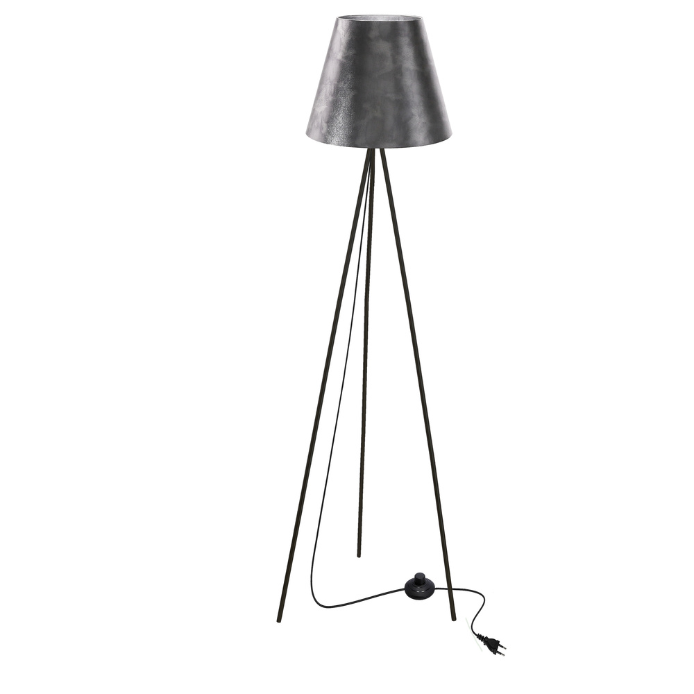 Lampa podłogowa PLATINO trójnóg z abażurem do salonu 1-punktowa