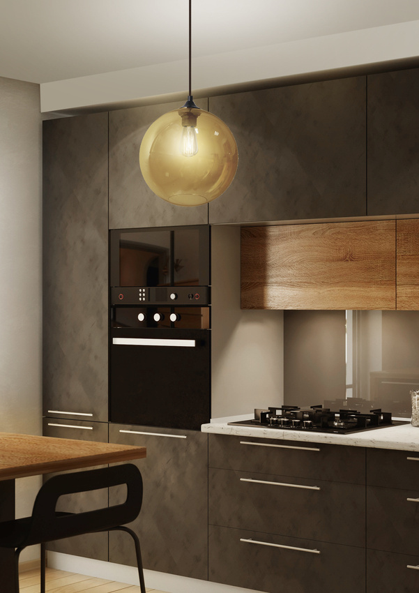 Lampa wisząca Edison szklana kula brązowa do salonu 1xE27 z żarówką
