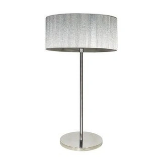 Lampka nocna Solo srebrna z abażurem nowoczesna 3xE14