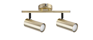 Lampa sufitowa Colly złota listwa spot regulowana 2-punktowa metalowa