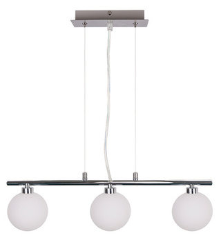 Lampa wisząca Raisa kula potrójna szklana do jadalni nad stół chrom biały