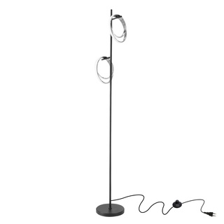 Lampa podłogowa Croma klasyczna LED 2-punktowa do salonu metalowa