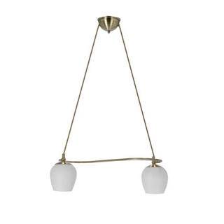 Lampa wisząca Serano podwójna metalowa szklane klosze białe do jadalni E27