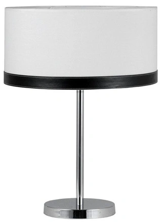 Lampka nocna Tida z abażurem płótno skóra chrom 1xE27