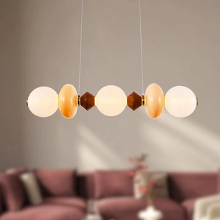 Lampa wisząca Flores ceramiczna z kolorowymi kloszami pozioma 20W LED 3000K nad stół do jadalni
