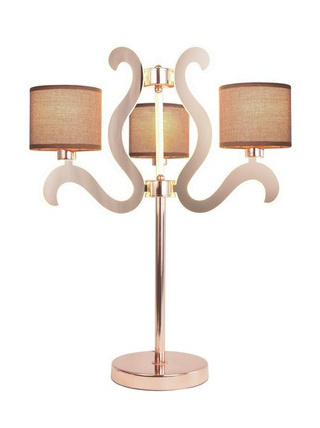 Lampka nocna Ambrosia miedziana z abażurem LED